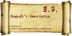 Bognár Henrietta névjegykártya