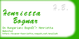 henrietta bognar business card